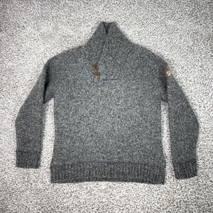 Fjallraven Lada Sweater Womens Small Gray Wool Shawl Collar Pullover Outdoor